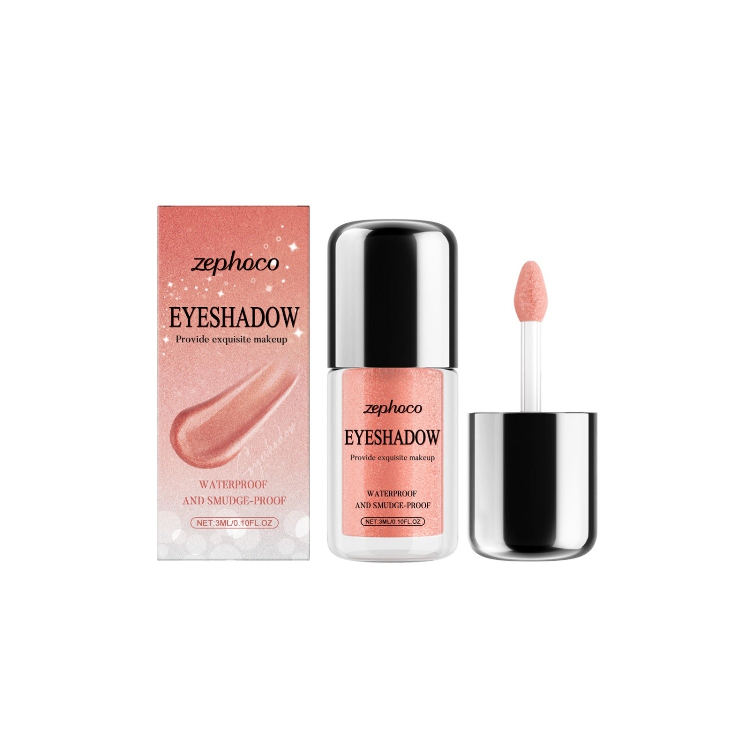 JMT-278474 Glitter Peach Liquid Eye Shadow with Hyaluronic Acid and Aloe Extract