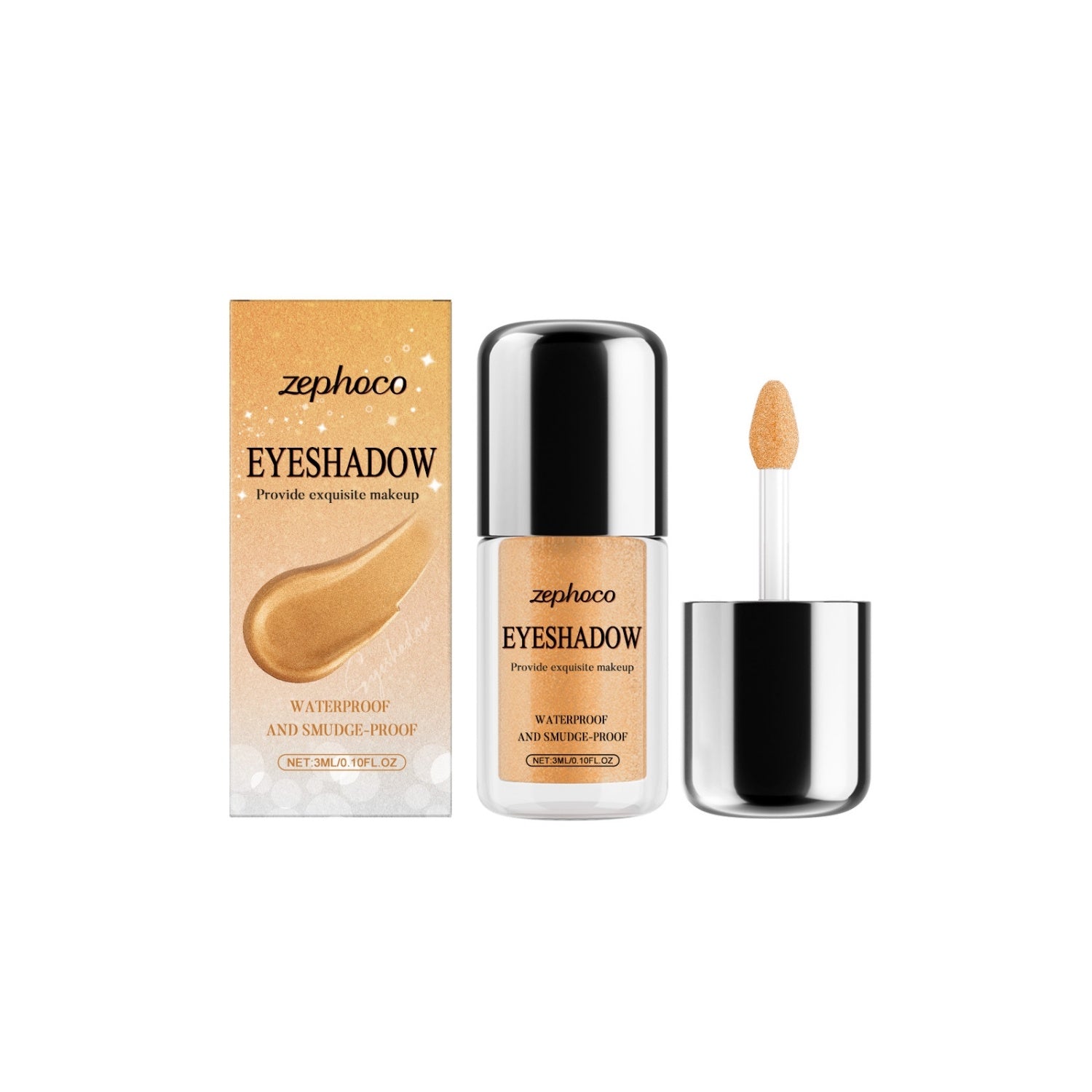 JMT-278474 Glitter Peach Liquid Eye Shadow with Hyaluronic Acid and Aloe Extract