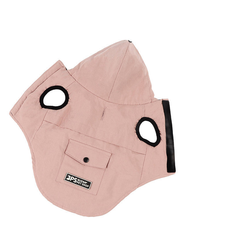 JMT-278666 Pet Cotton Denim Hooded Vest for Autumn and Winter - Sleeveless Design in Multiple Sizes