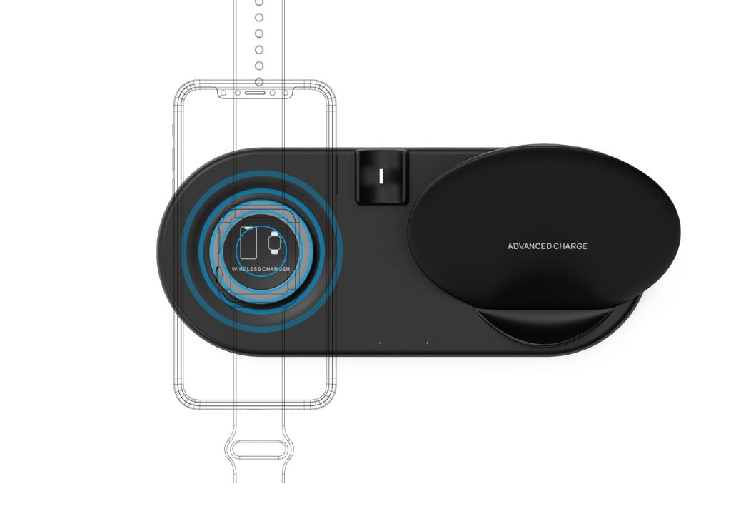 JMT-278730 5-in-1 Fast Wireless Charger with Temperature Protection and Non-Slip Design