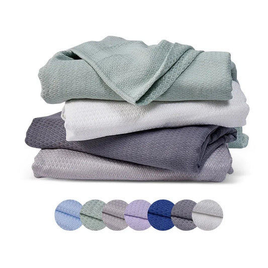JMT-279114 Custom Summer Cooling Bamboo Waffle Blanket – Machine Washable, Soft and Breathable Fabric
