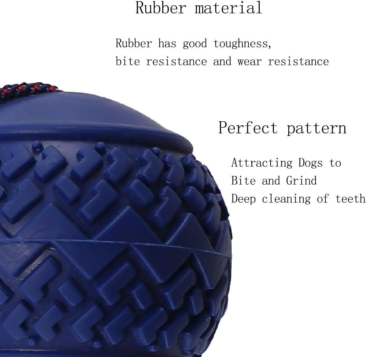 JMT-279178 Durable Dog Ball with Rope for Small to Medium Dogs - Non-Toxic and Tooth-Cleaning Toy