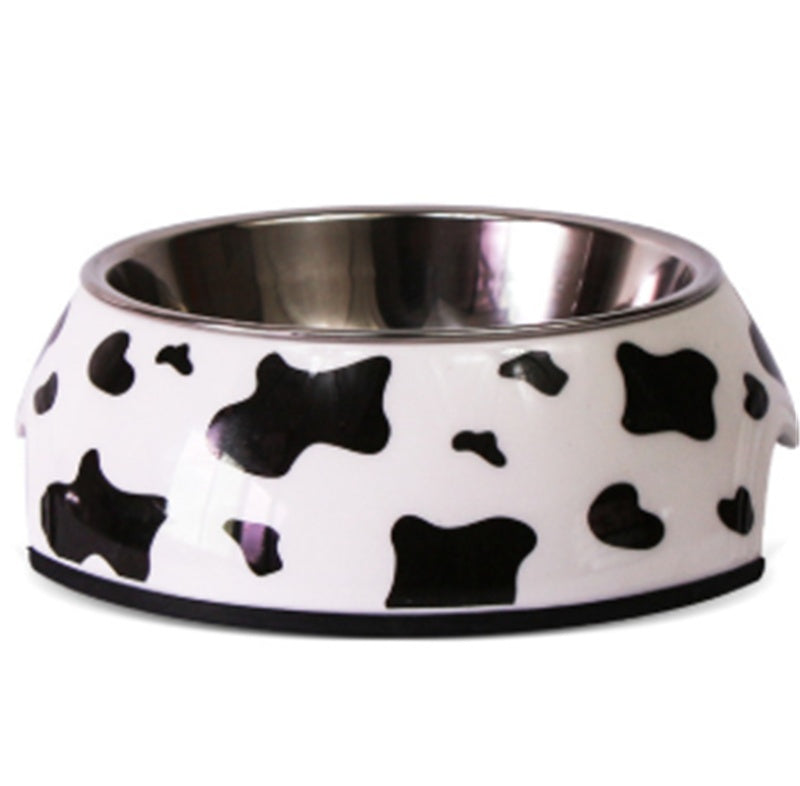 JMT-279370 Stainless Steel Cat and Dog Bowl Set with Melamine Base - Various Patterns and Sizes Available