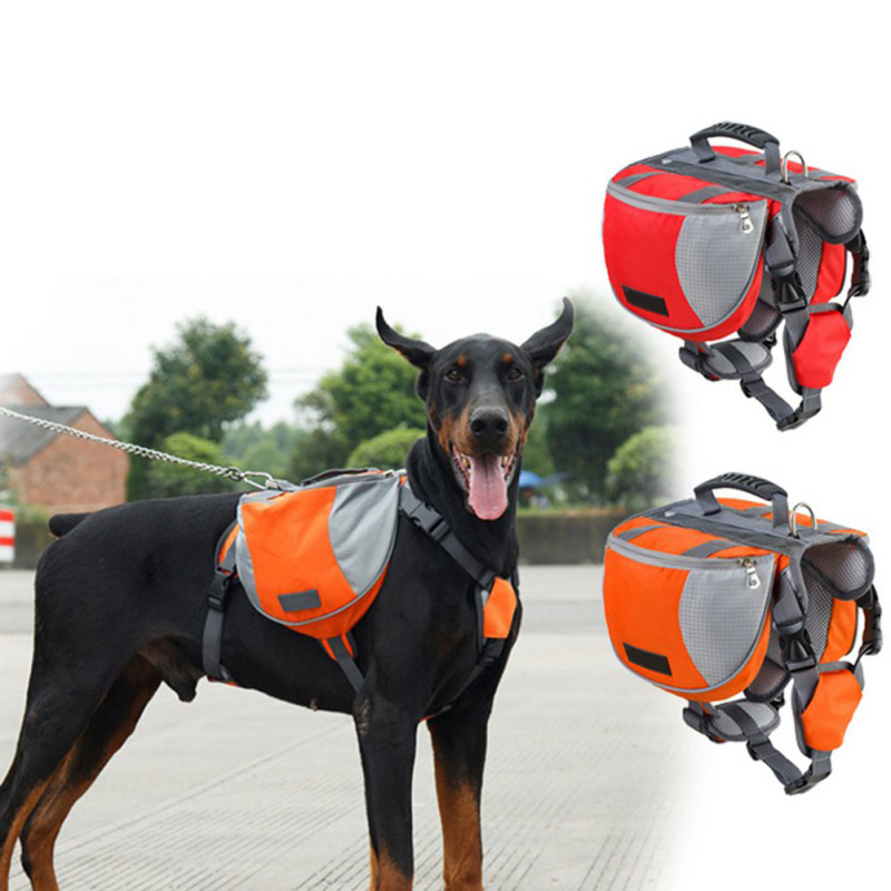 JMT-279690 Dog Hiking Backpack with Adjustable Straps and Storage Compartments