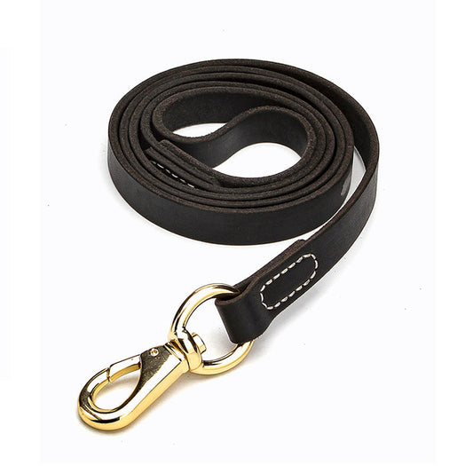 JMT-279690 Durable Cowhide Leather Dog Leash for Medium and Large Dogs