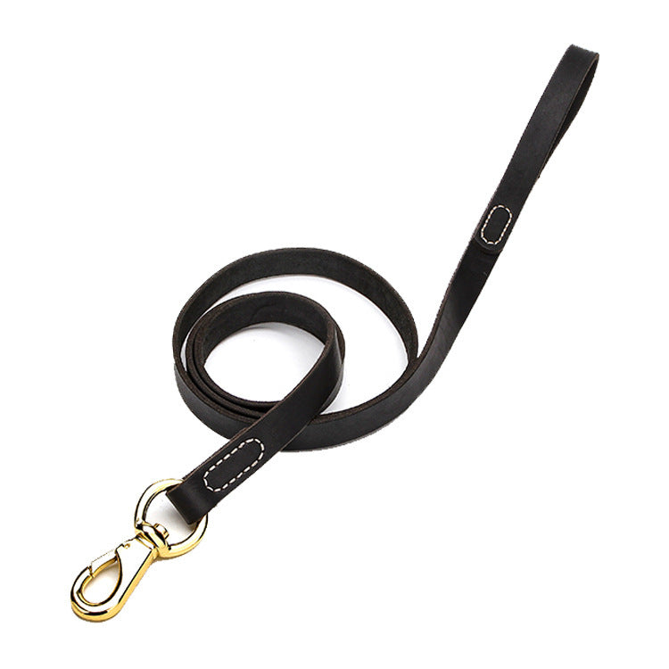 JMT-279690 Durable Cowhide Leather Dog Leash for Medium and Large Dogs