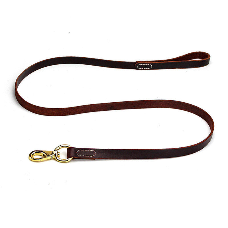 JMT-279690 Durable Cowhide Leather Dog Leash for Medium and Large Dogs