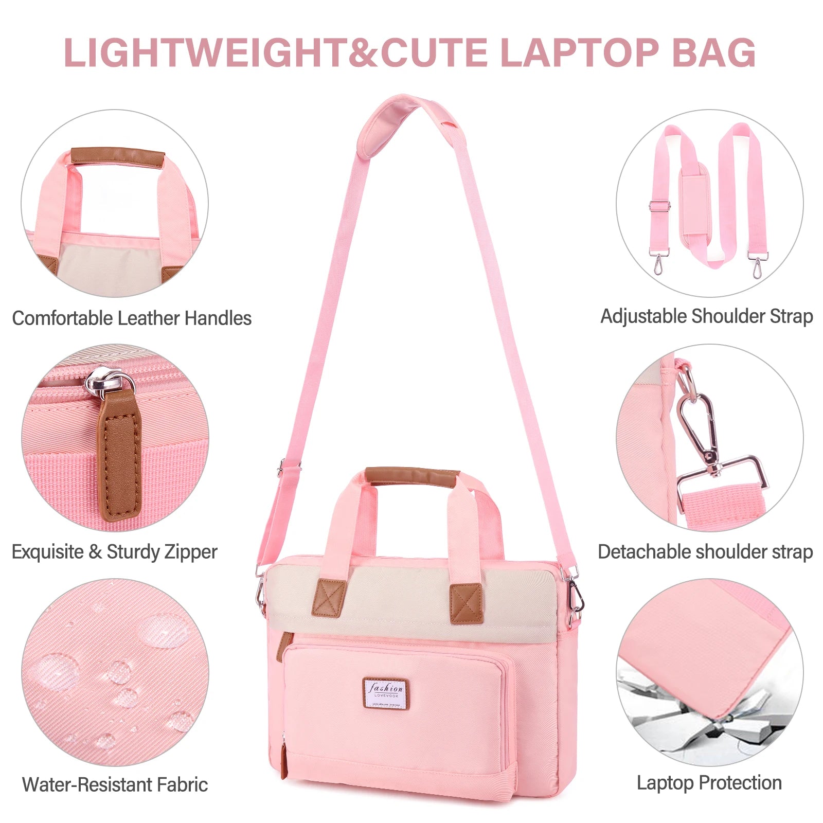 JMT-280010 Lightweight Laptop Briefcase for Women - Stylish Carry-On Bag for Work, College, and Travel