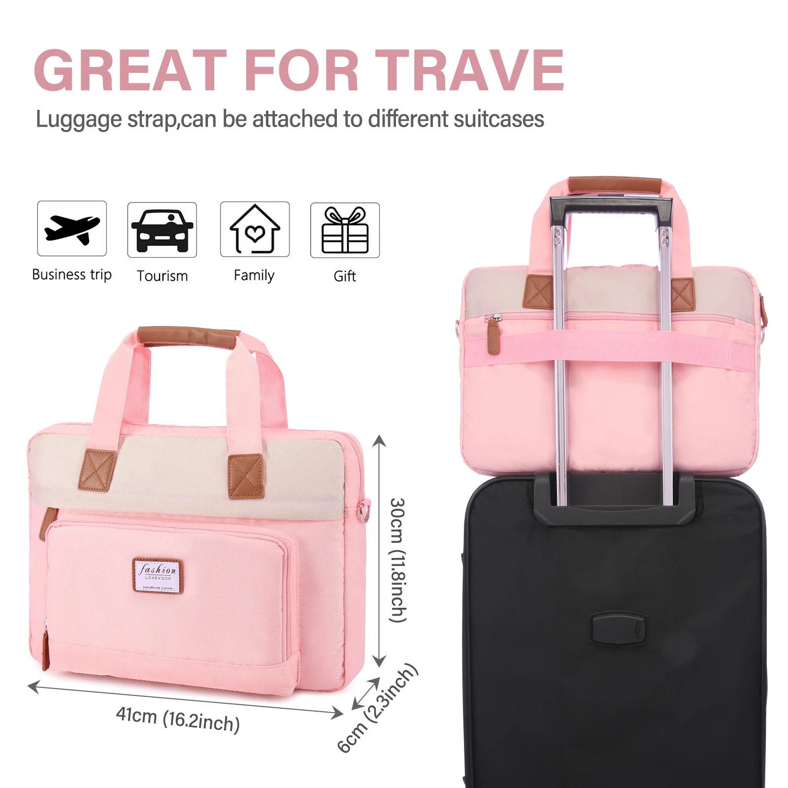 JMT-280010 Lightweight Laptop Briefcase for Women - Stylish Carry-On Bag for Work, College, and Travel