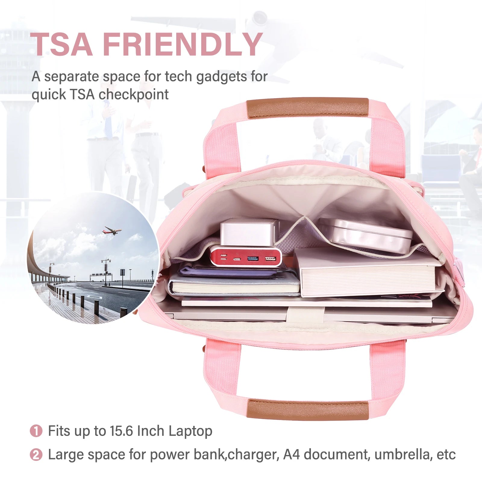 JMT-280010 Lightweight Laptop Briefcase for Women - Stylish Carry-On Bag for Work, College, and Travel