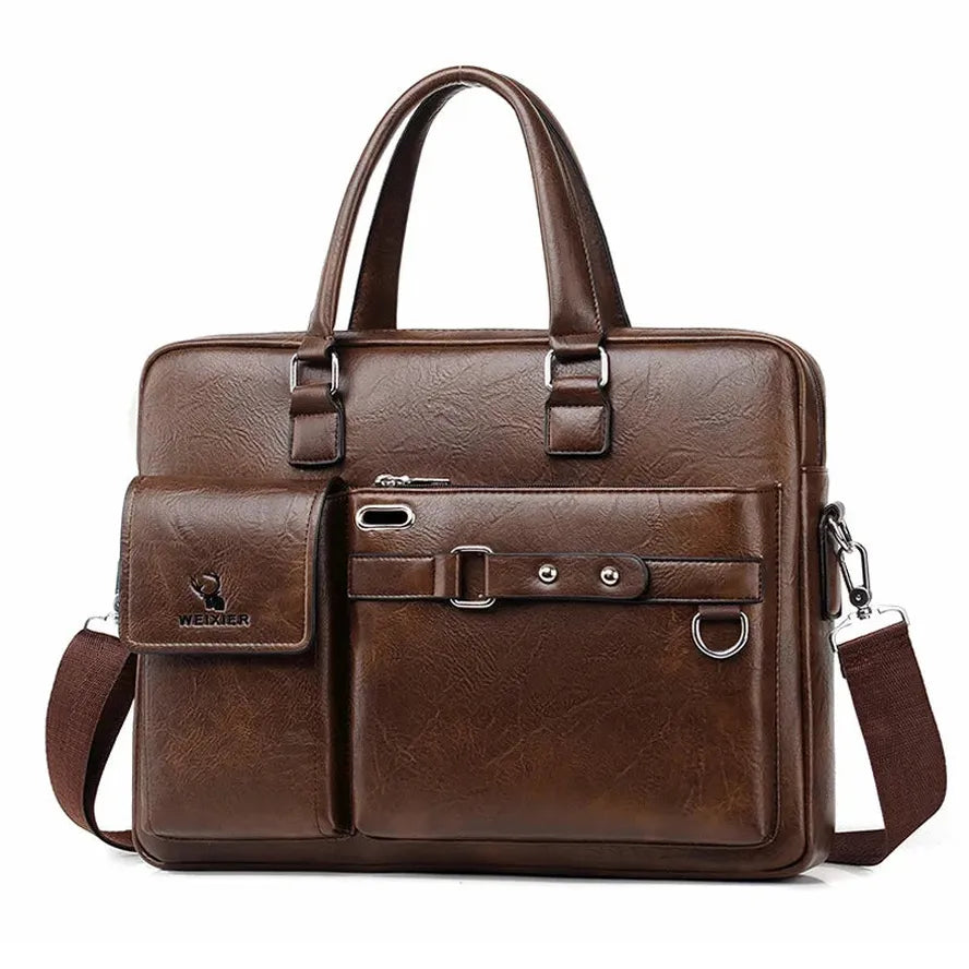 JMT-280842 Large Capacity Vintage Waterproof Men's Laptop Tote Bag - Wear Resistant Briefcase