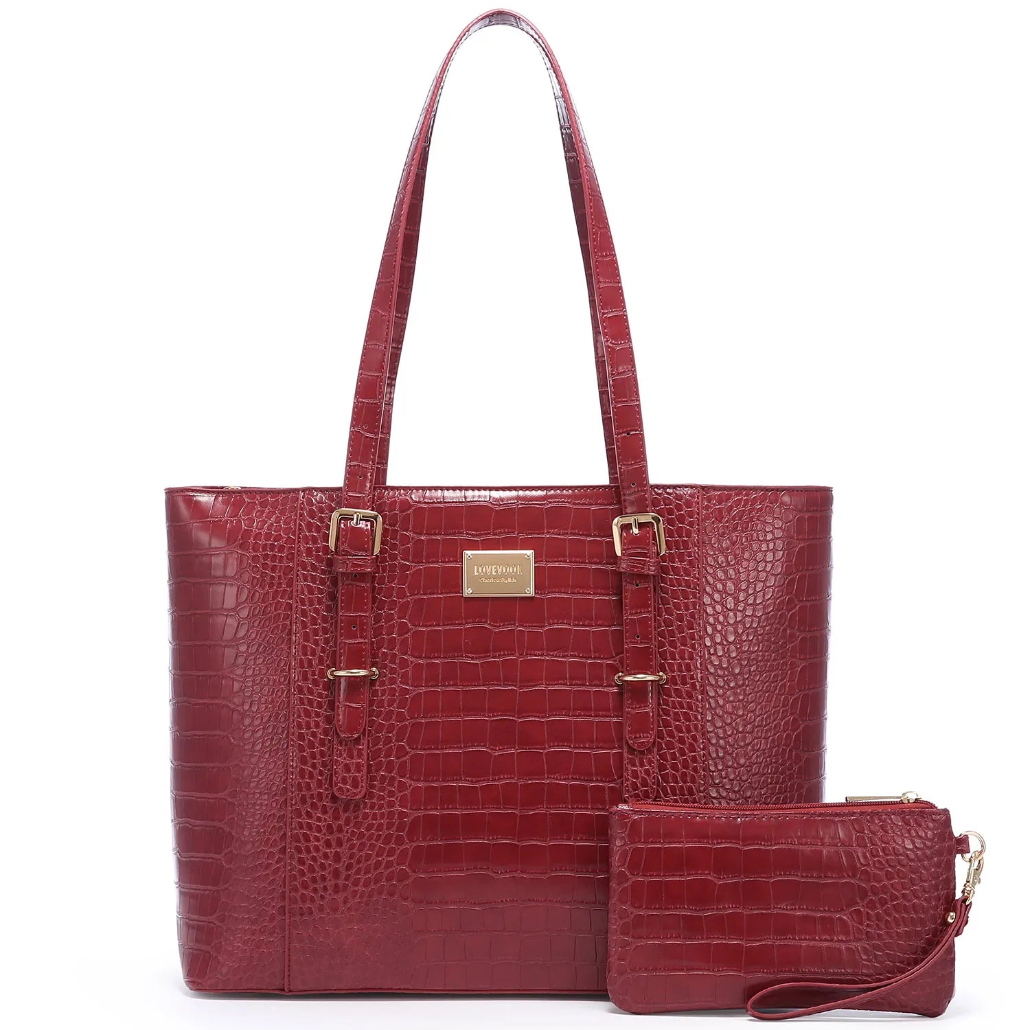 JMT-281162 Elegant 15.6 Inch Laptop Tote Bag for Women - Spacious 2-Piece Handbag Set
