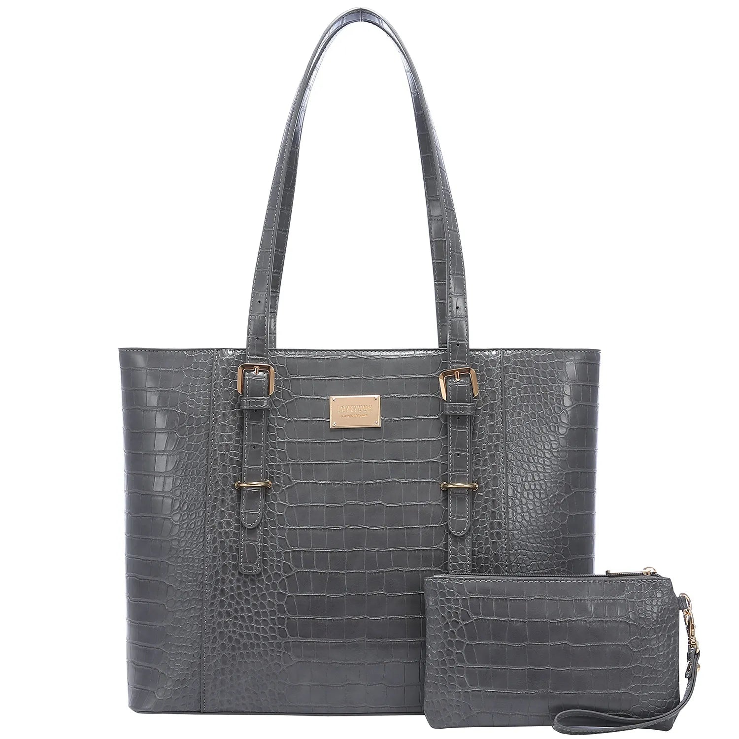 JMT-281162 Elegant 15.6 Inch Laptop Tote Bag for Women - Spacious 2-Piece Handbag Set