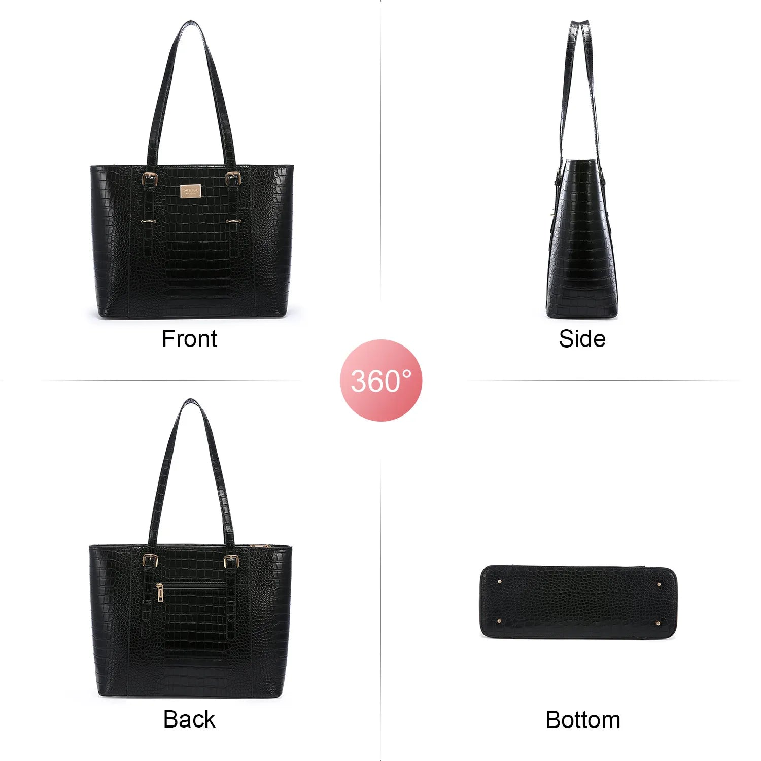 JMT-281162 Elegant 15.6 Inch Laptop Tote Bag for Women - Spacious 2-Piece Handbag Set