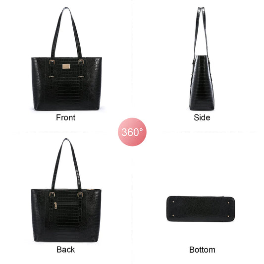 JMT-281162 Elegant 15.6 Inch Laptop Tote Bag for Women - Spacious 2-Piece Handbag Set