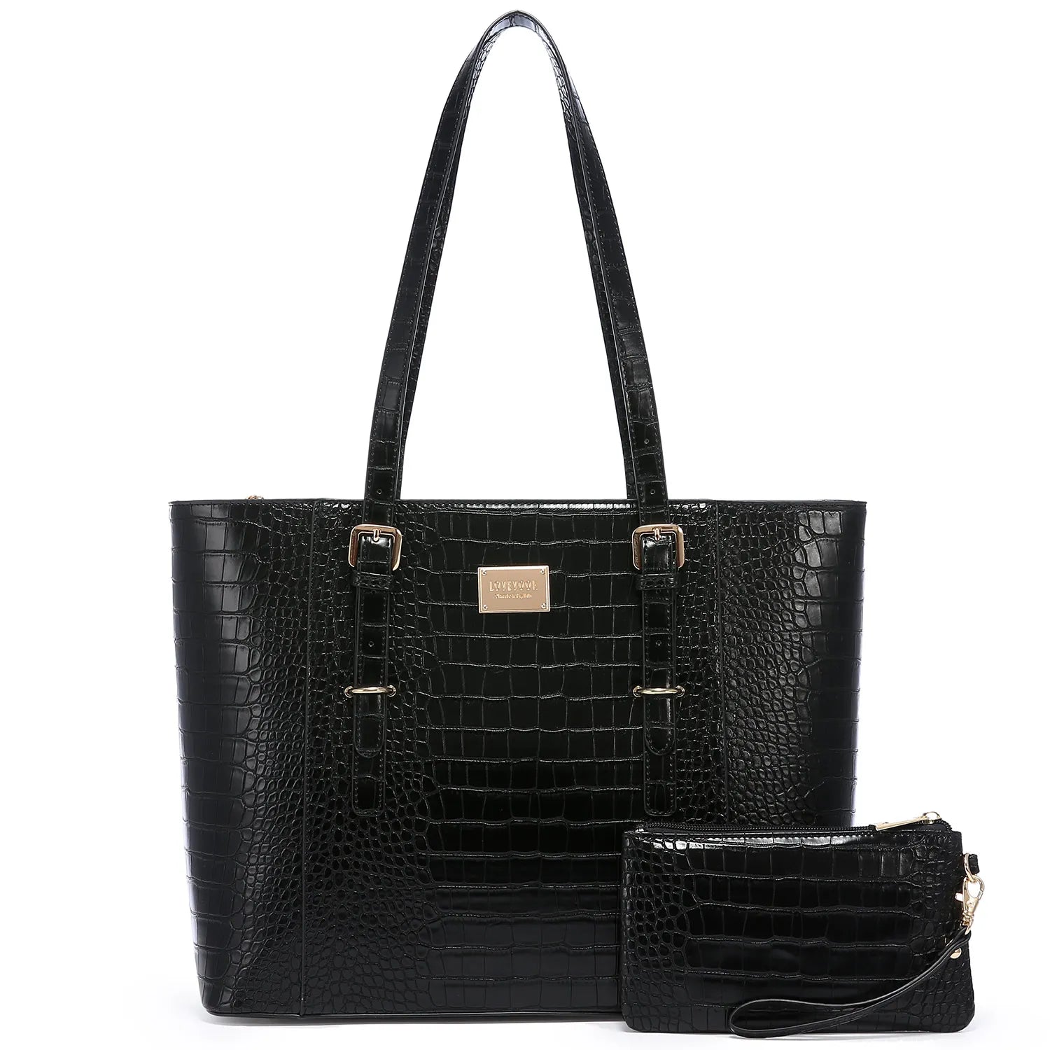 JMT-281162 Elegant 15.6 Inch Laptop Tote Bag for Women - Spacious 2-Piece Handbag Set