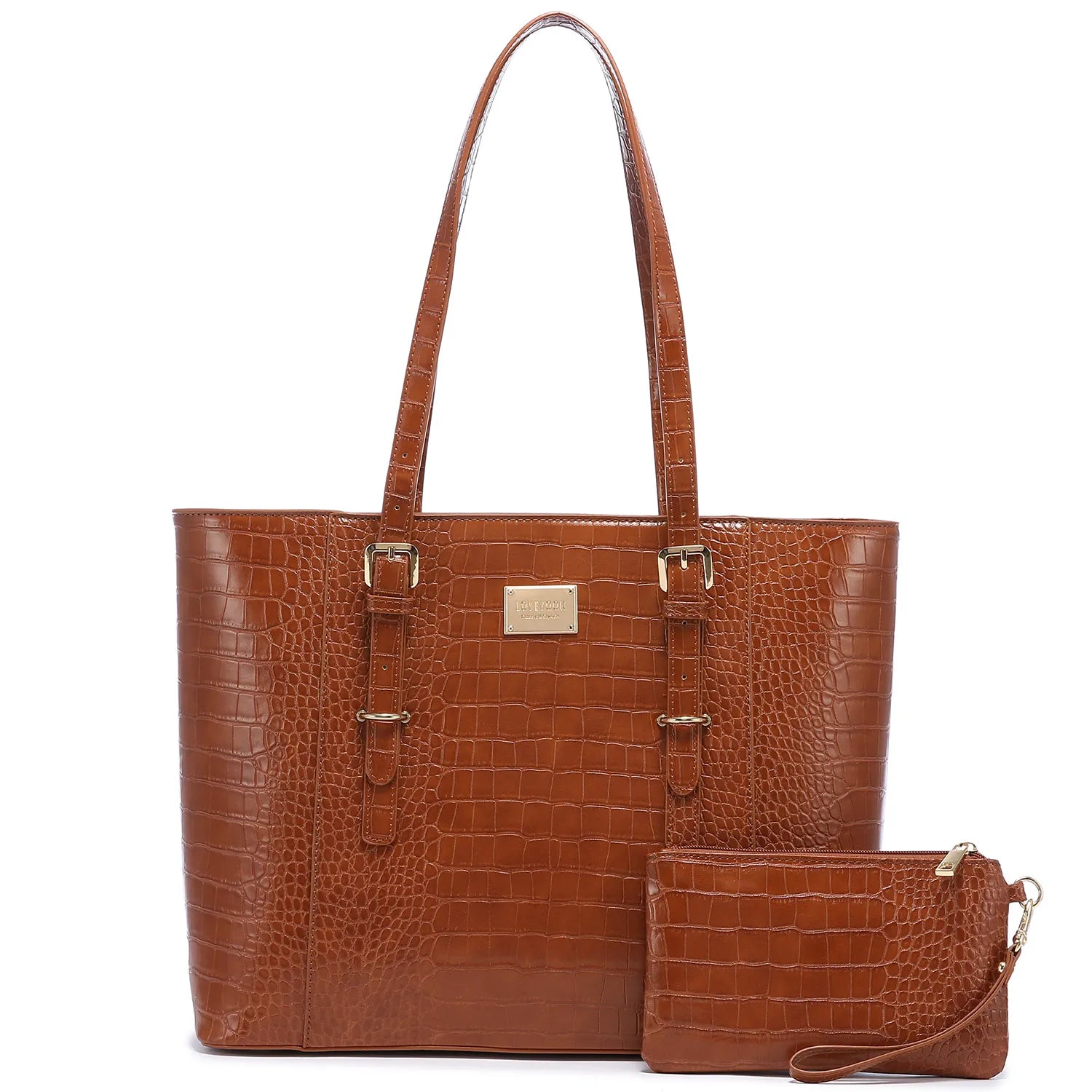 JMT-281162 Elegant 15.6 Inch Laptop Tote Bag for Women - Spacious 2-Piece Handbag Set