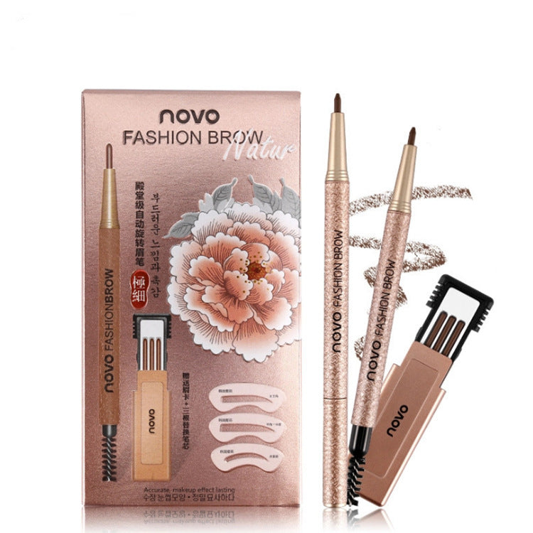 JMT-281482 Automatic Waterproof Eyebrow Pencil with Finely Carved Tip and Replacement Cores - Four Shades Available