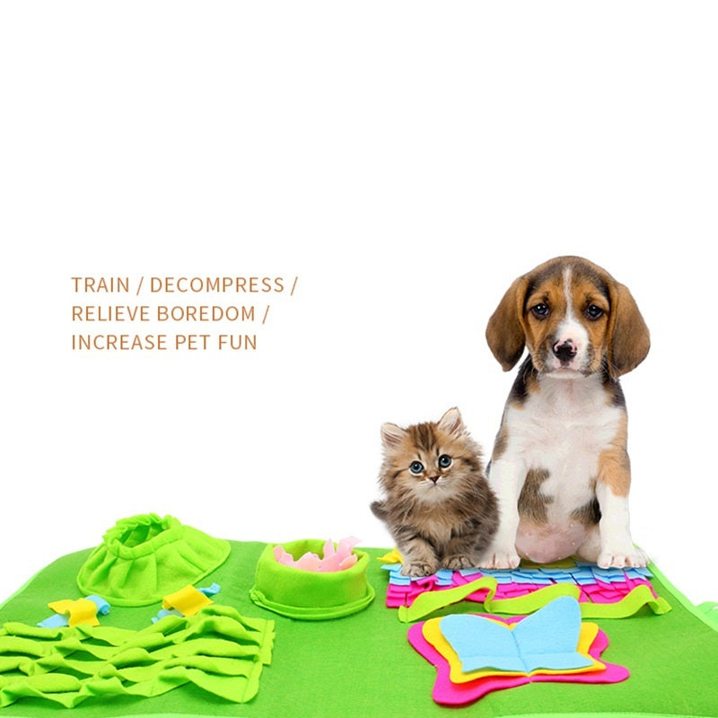 JMT-281482 Pet Lawn Series Sniffing Pad for Dogs - Plush Foraging and Smelling Toy, 70 x 43 cm, 185g