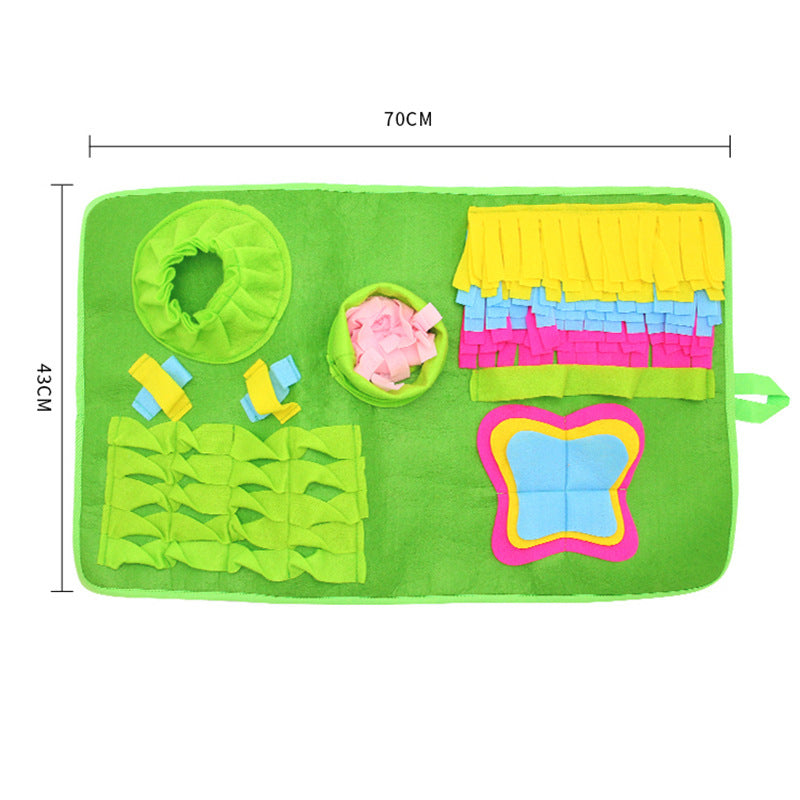 JMT-281482 Pet Lawn Series Sniffing Pad for Dogs - Plush Foraging and Smelling Toy, 70 x 43 cm, 185g
