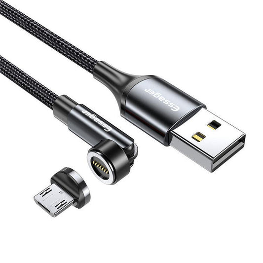 JMT-281674 3-in-1 540° Rotating Magnetic Data Cable – Mini USB, Micro USB, Type-C, 1m & 2m Length Options