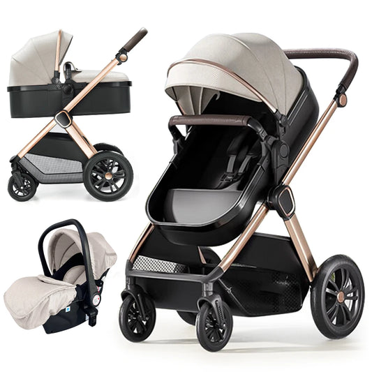 JMT-282506 3 in 1 Compact Luxury Stroller with Car Seat for Newborns