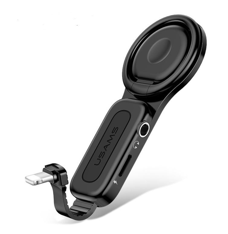 JMT-282506 Dual Lightning to 3.5mm Audio Adapter with Bracket Ring Connector