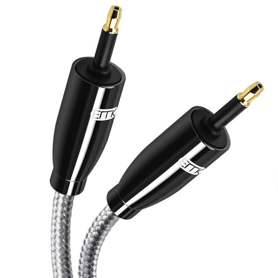 JMT-282826 Mini Toslink Optical Audio Cable - 3.5mm to 3.5mm, Available in Multiple Lengths