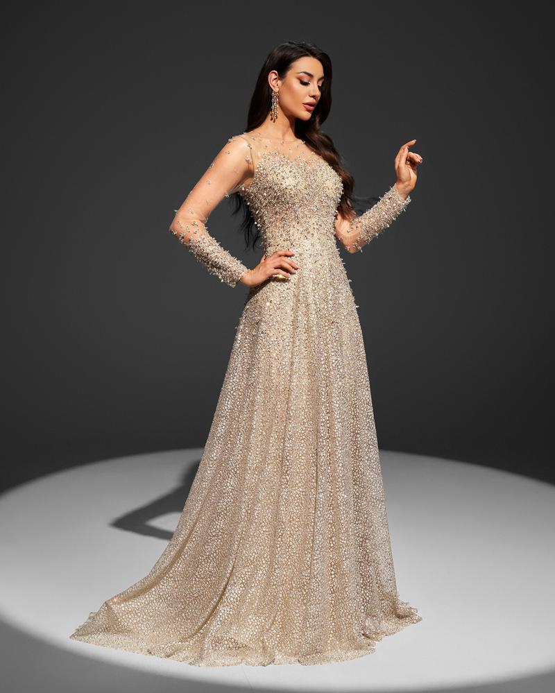 JMT-282890 Champagne Evening Gown for Women - Elegant Model SH0063