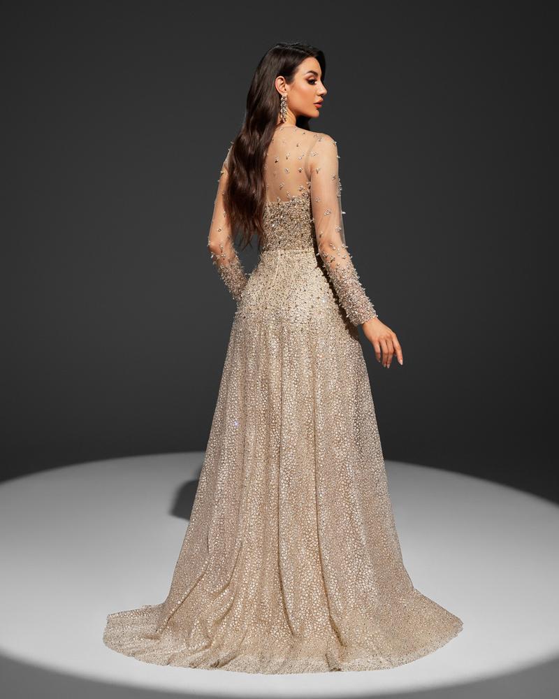 JMT-282890 Champagne Evening Gown for Women - Elegant Model SH0063