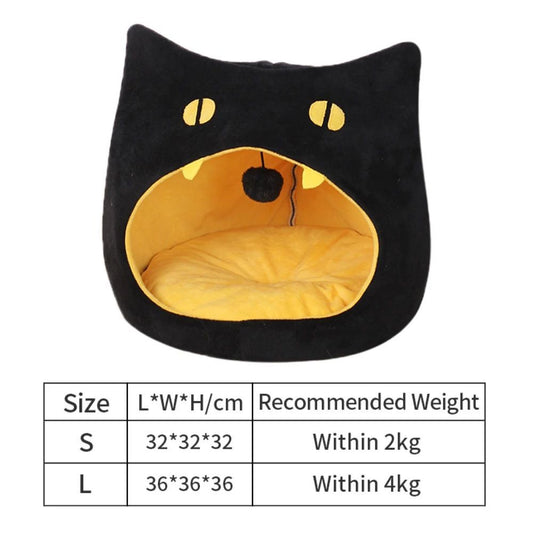 JMT-282954 Cozy Cat-Shaped Pet Bed with Soft Plush Material and Non-Slip Bottom for Small Dogs and Kittens