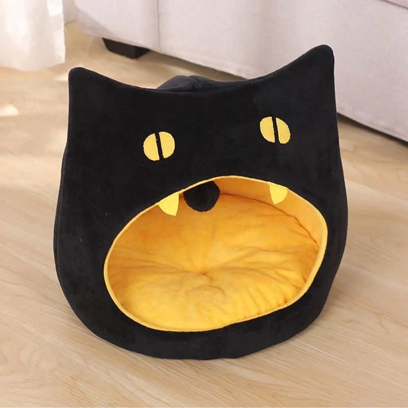JMT-282954 Cozy Cat-Shaped Pet Bed with Soft Plush Material and Non-Slip Bottom for Small Dogs and Kittens
