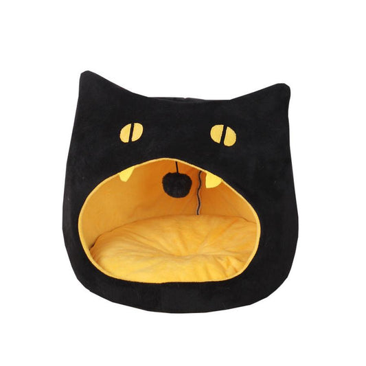 JMT-282954 Cozy Cat-Shaped Pet Bed with Soft Plush Material and Non-Slip Bottom for Small Dogs and Kittens