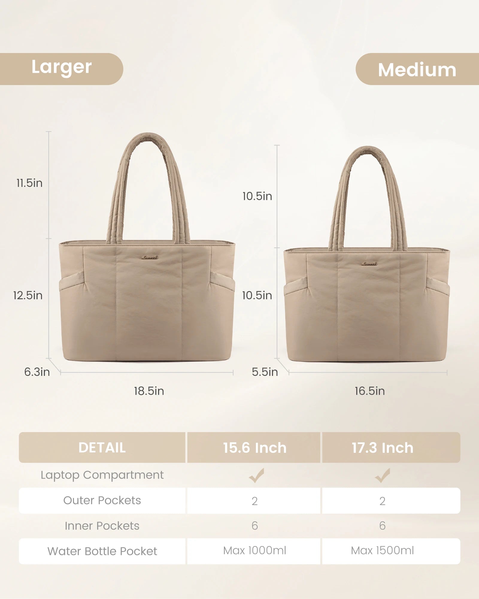 JMT-283466 Puffer Tote Bag with Laptop Compartment and Stylish Clutch for Women
