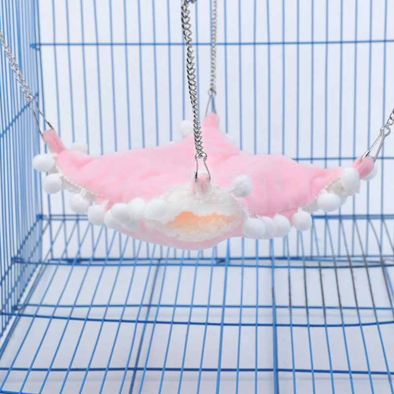 JMT-283658 Cozy Plush Hanging Squirrel Sleeping Bag Hammock in Blue, Pink, and Yellow