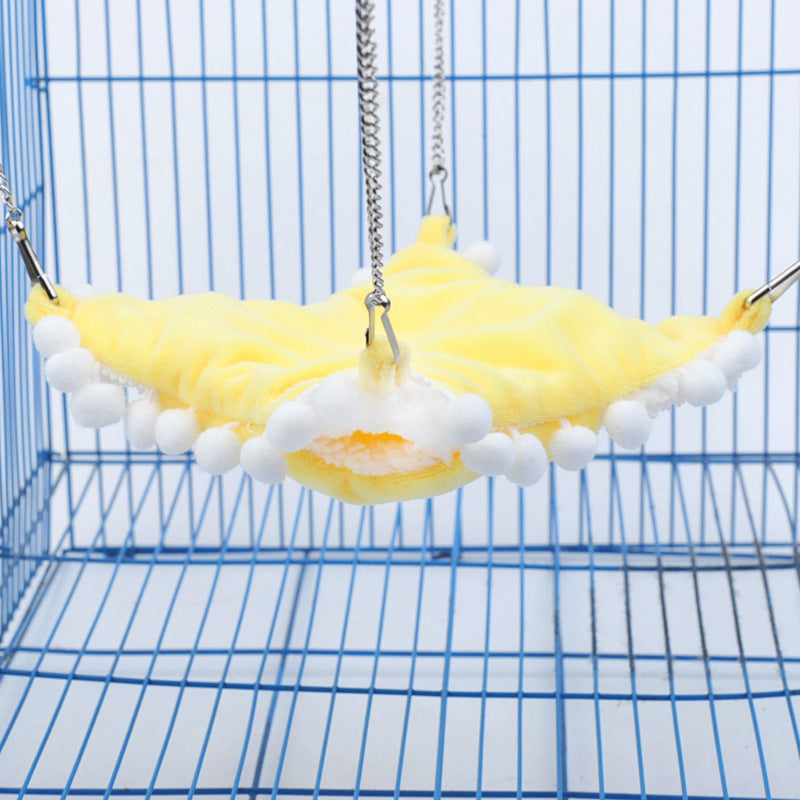 JMT-283658 Cozy Plush Hanging Squirrel Sleeping Bag Hammock in Blue, Pink, and Yellow