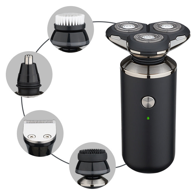 JMT-284042 Rechargeable Lithium Shaver with 3 Rotating Blades and Waterproof Design