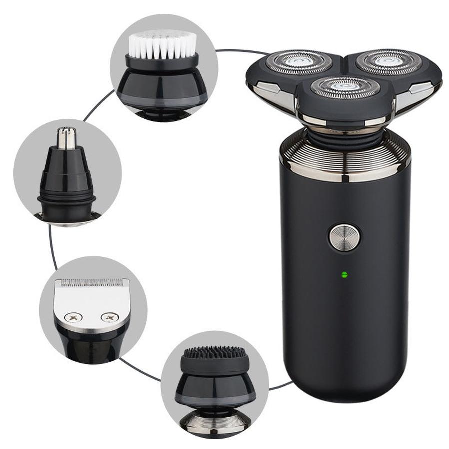 JMT-284042 Rechargeable Lithium Shaver with 3 Rotating Blades and Waterproof Design