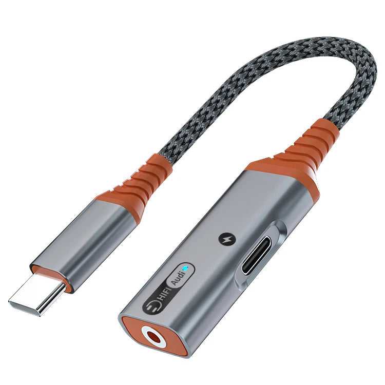 JMT-284298 2-in-1 USB-C to 3.5mm Audio Adapter for Smartphones and Tablets