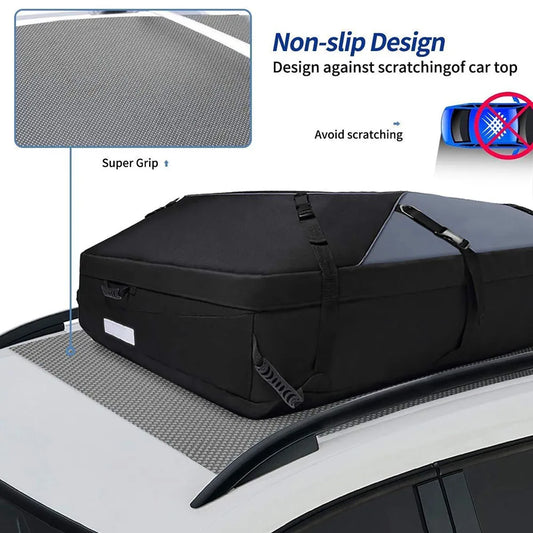 JMT-284426 20 Cubic Foot Waterproof Car Roof Top Carrier with Coated Zippers for Secure Cargo Transport