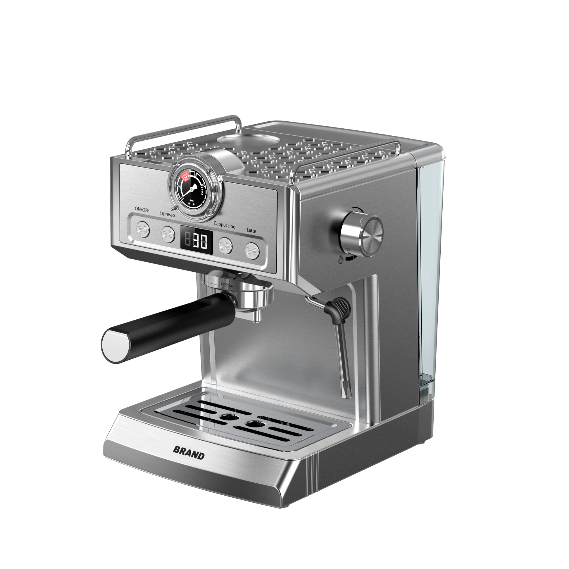 JMT-284618 20 Bar Electric Espresso Coffee Maker with Pressure Meter Display and Professional ULKA Pump