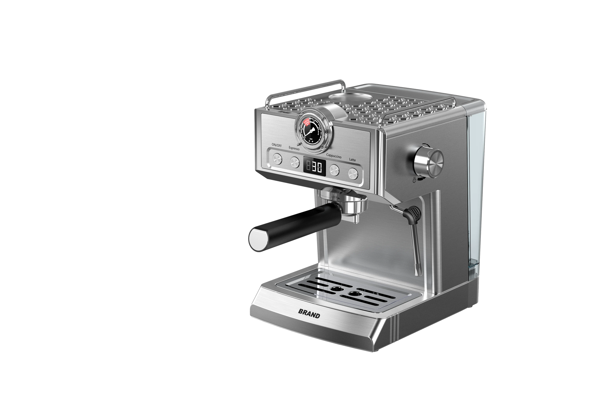 JMT-284618 20 Bar Electric Espresso Coffee Maker with Pressure Meter Display and Professional ULKA Pump