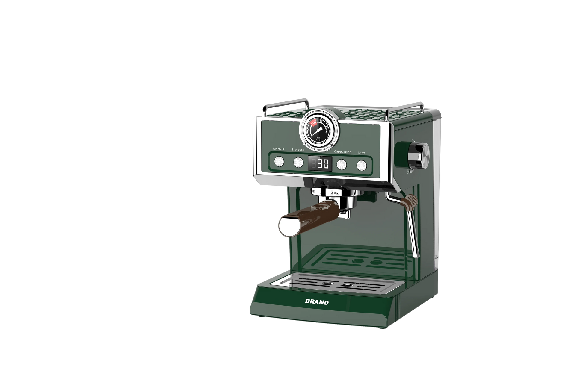 JMT-284618 20 Bar Electric Espresso Coffee Maker with Pressure Meter Display and Professional ULKA Pump
