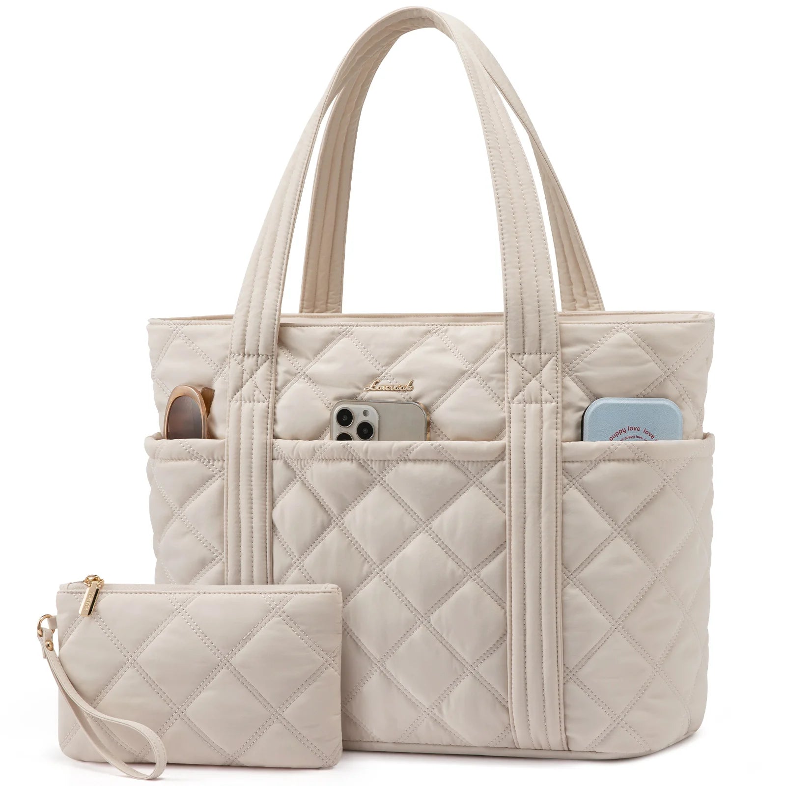 JMT-284618 Puffer Tote Bag for Travel, Work, Gym, and Nursing with Large Capacity for Laptops and Essentials