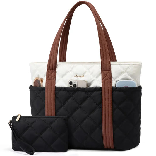 JMT-284618 Puffer Tote Bag for Travel, Work, Gym, and Nursing with Large Capacity for Laptops and Essentials