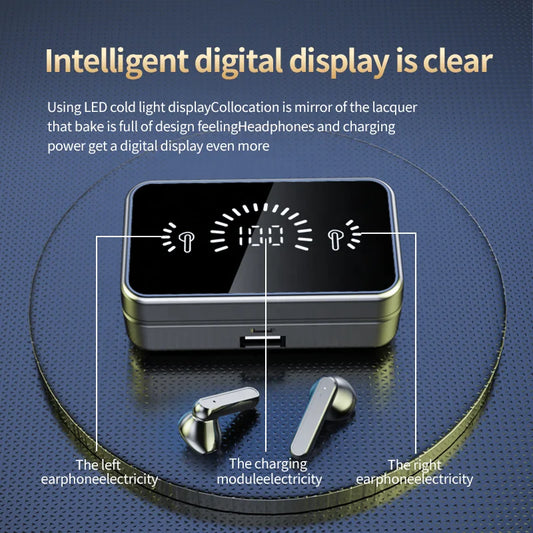 JMT-285130 True Wireless Waterproof Earbuds with Noise Cancellation and LCD Display