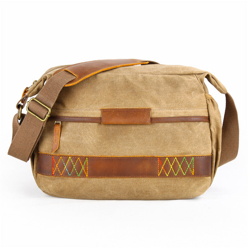 JMT-285130 Waterproof Canvas SLR Camera Messenger Bag with Soft Handle and Zipper Closure