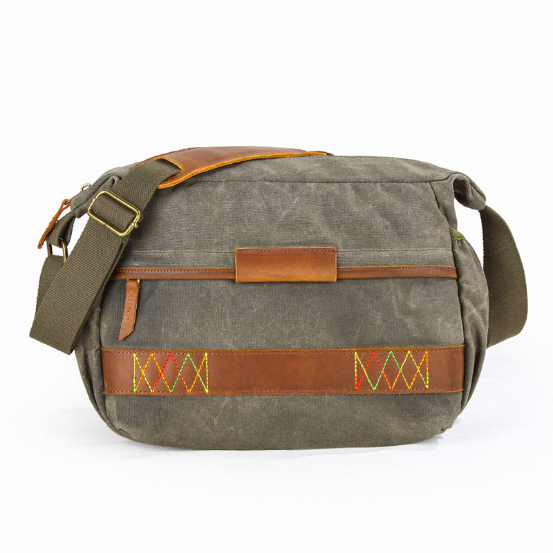 JMT-285130 Waterproof Canvas SLR Camera Messenger Bag with Soft Handle and Zipper Closure