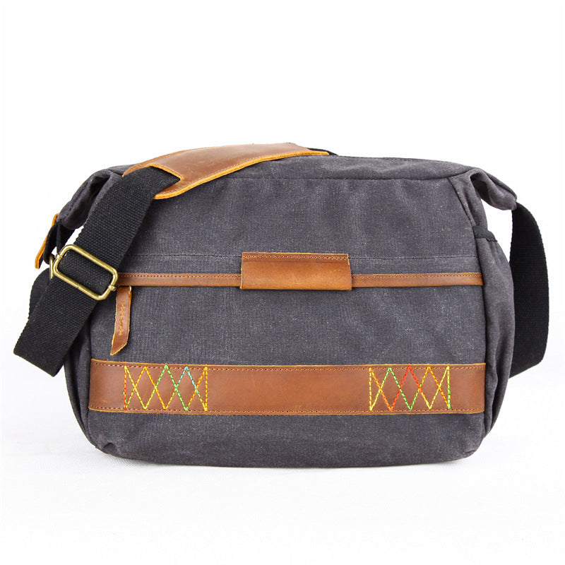 JMT-285130 Waterproof Canvas SLR Camera Messenger Bag with Soft Handle and Zipper Closure