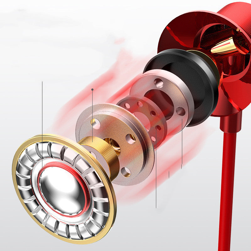 JMT-285770 Double Wheat Wired In-Ear Earbud Headset with Microphone – Rose Gold, Red, Gun Black Options